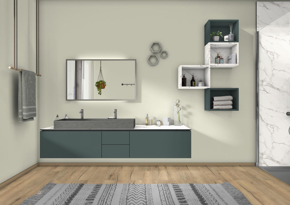 EGGER U665 ST9 Stone Green application render in a finished interior