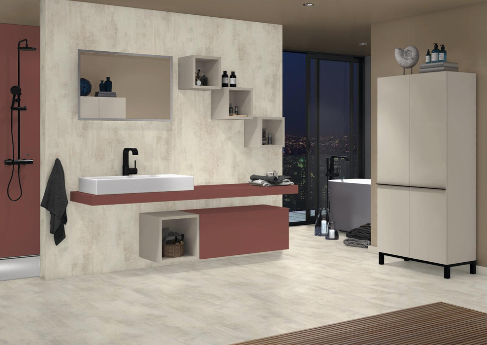EGGER U767 ST9 Cubanit Grey application render in a finished interior