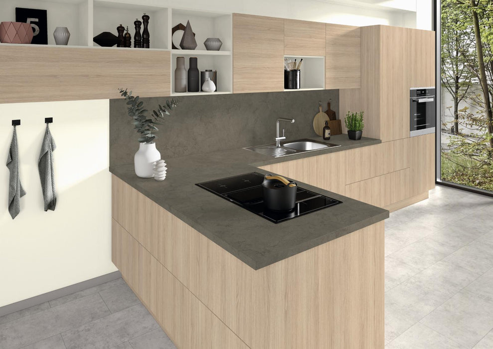 EGGER H3165 ST12 Light Vicenza Oak application render in a finished interior