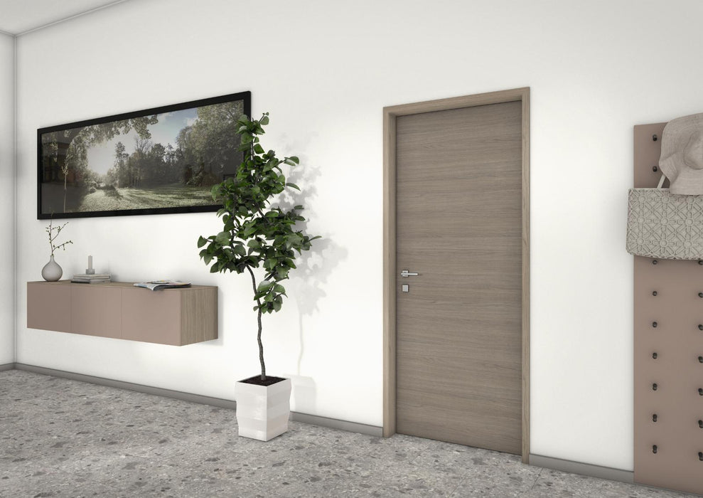EGGER H3158 ST19 Grey Vicenza Oak application render in a finished interior