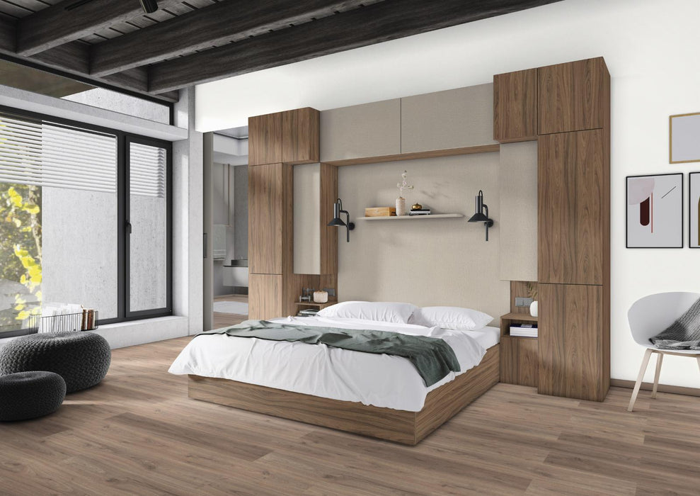 EGGER F417 ST10 Grey Textile application render in a finished interior
