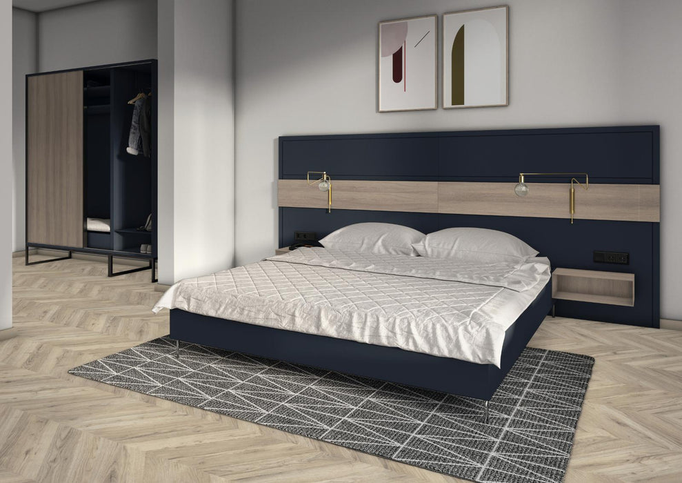 EGGER U599 ST9 Indigo Blue application render in a finished interior