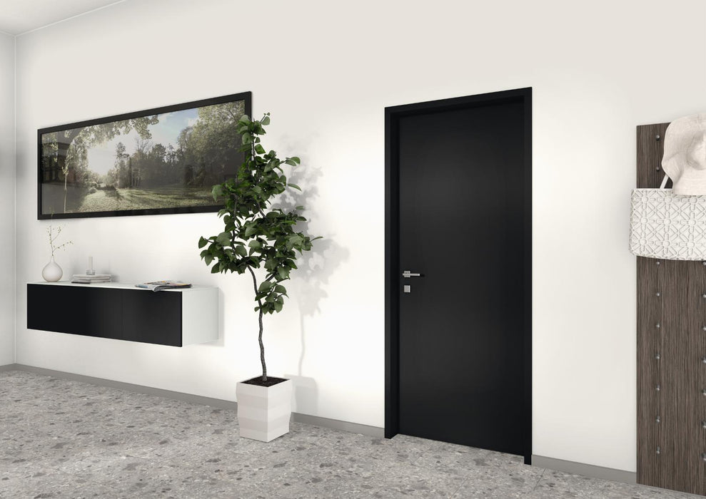 EGGER U999 ST19 Black application render in a finished interior