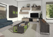 EGGER U727 ST9 Stone Grey application render in a finished interior